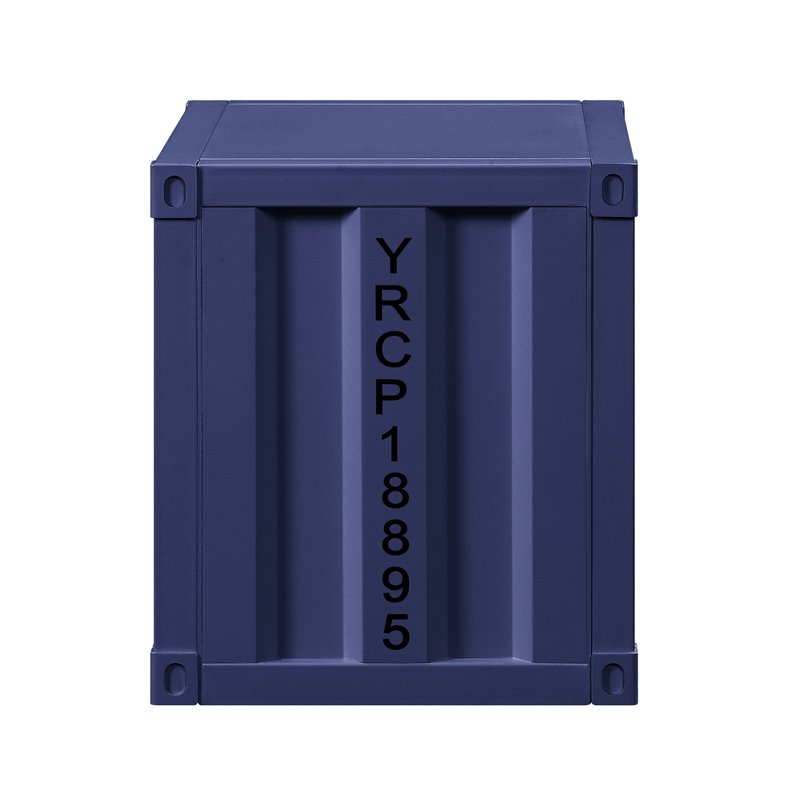 Bowery Hill Contemporary Nightstand with Open Storage in Blue