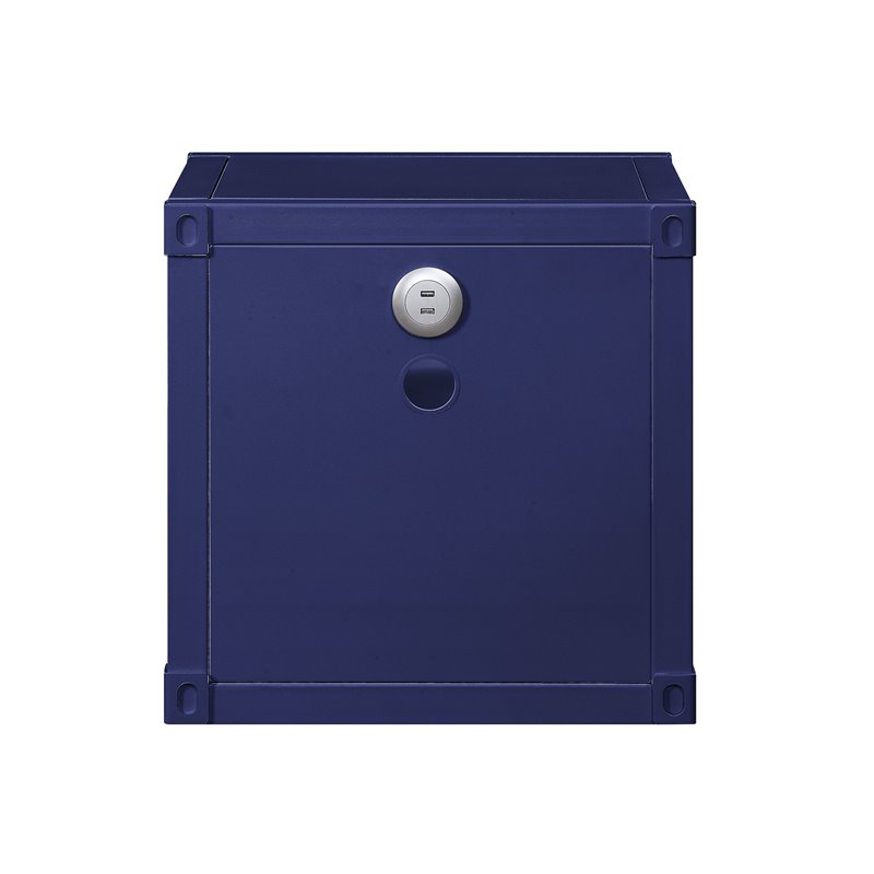 Bowery Hill Contemporary Nightstand with Open Storage in Blue