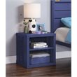 Bowery Hill Contemporary Nightstand with Open Storage in Blue