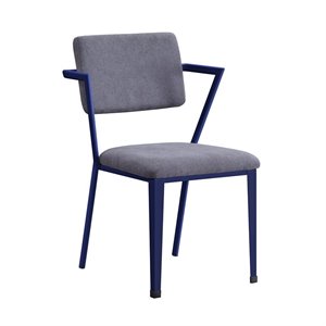 Bowery Hill Contemporary Metal Chair in Gray and Blue