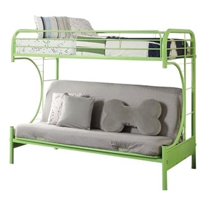 Bowery Hill Metal Green Bunk Bed Twin Over Full Convertible Unassembled