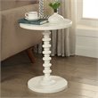 Bowery Hill Contemporary Round Top End Table in White