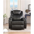 Bowery Hill Contemporary Faux Leather Rocker Recliner with Massage in Black