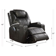 Bowery Hill Contemporary Faux Leather Rocker Recliner with Massage in Black
