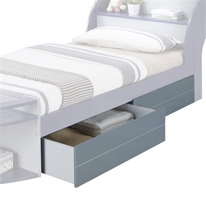 Bowery Hill Modern Wood Underbed Drawer with Casters in Gray (Set of 2)