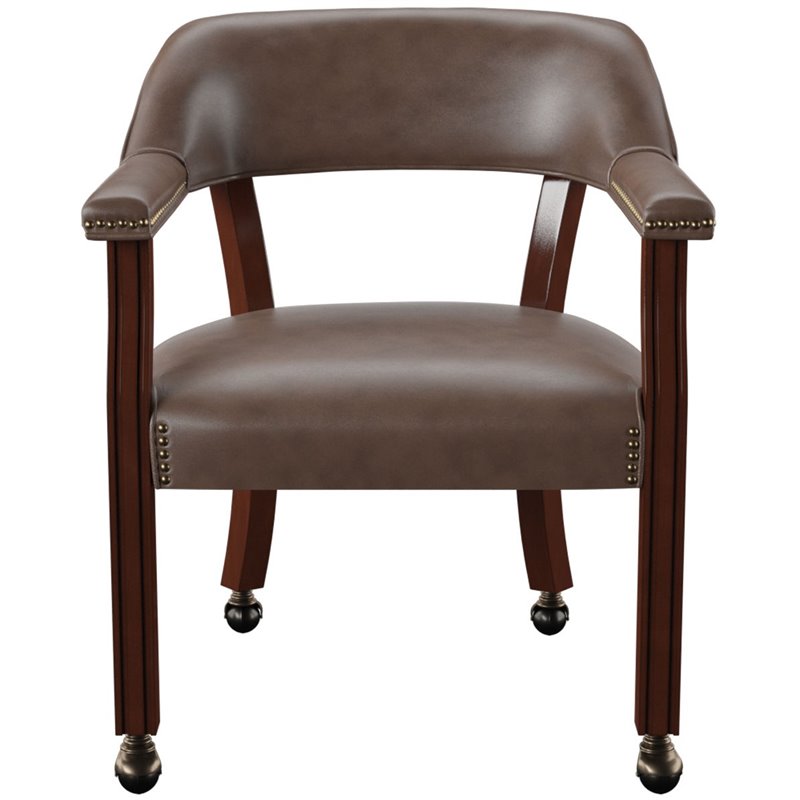 Bowery Hill Captains Chair with Casters in Brown