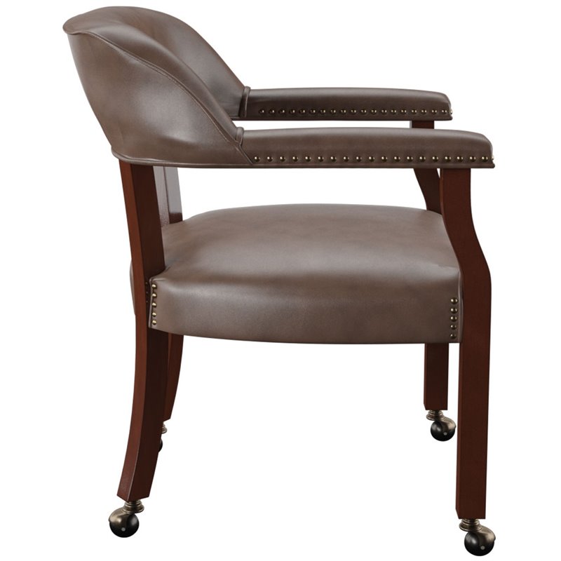 Bowery Hill Captains Chair with Casters in Brown