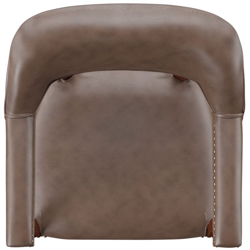 Bowery Hill Captains Chair with Casters in Brown