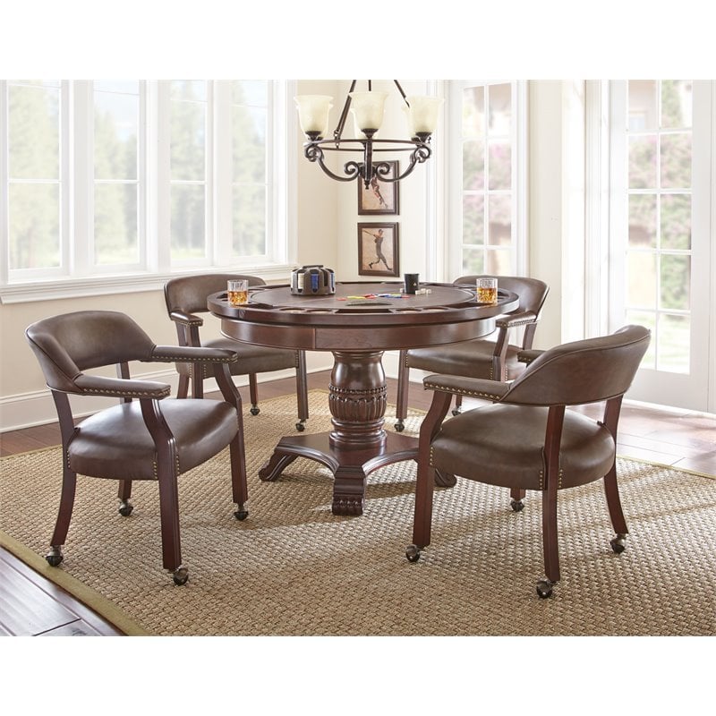 Bowery Hill Captains Chair with Casters in Brown
