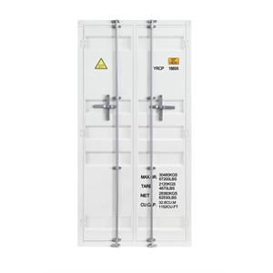 Bowery Hill Modern Double Door Metal Wardrobe in White
