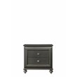 Bowery Hill 2 Drawer Nightstand with USB Charging Dock in Metallic Gray