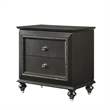 Bowery Hill 2 Drawer Nightstand with USB Charging Dock in Metallic Gray