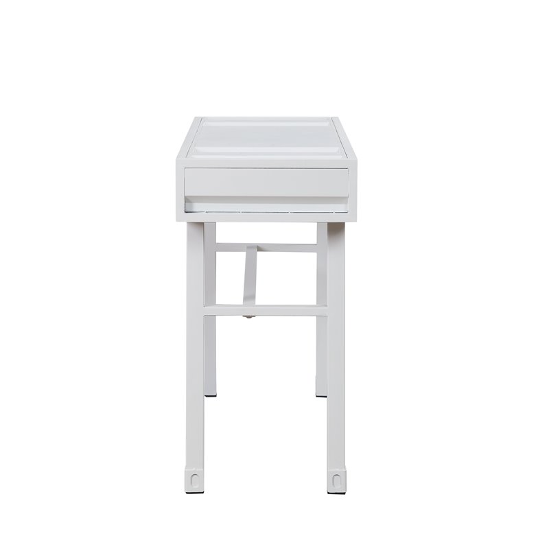 Bowery Hill Contemporary 1 Drawer Vanity Desk in White