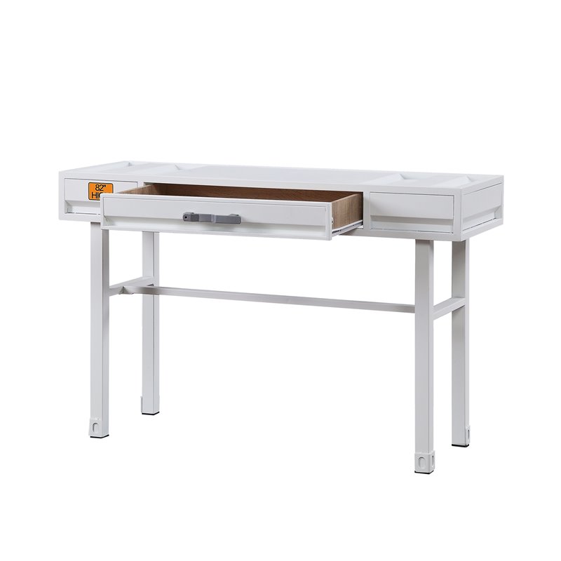 Bowery Hill Contemporary 1 Drawer Vanity Desk in White