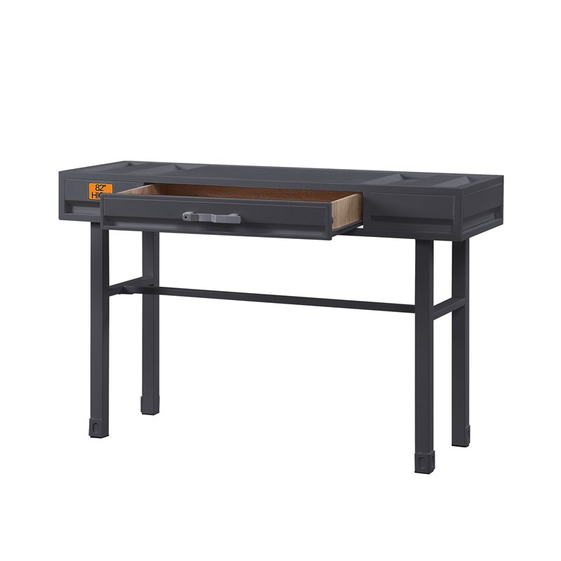 Bowery Hill Contemporary 1 Drawer Vanity Desk in Gunmetal