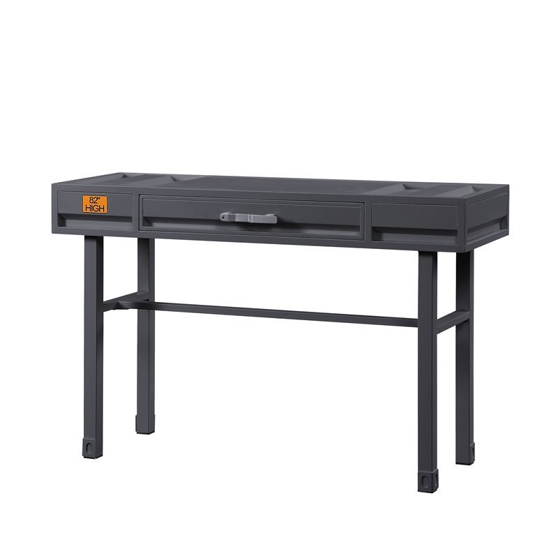 Bowery Hill Contemporary 1 Drawer Vanity Desk in Gunmetal