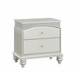 Bowery Hill Transitional 2 Drawer Nightstand in Platinum