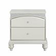Bowery Hill Transitional 2 Drawer Nightstand in Platinum