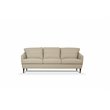 Bowery Hill Modern Leather Upholstered T-Shaped Cushion Sofa in Beige
