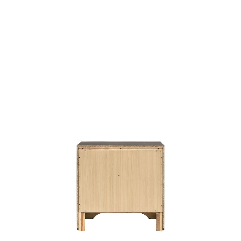 Bowery Hill Modern 3 Drawer Nightstand in Gray