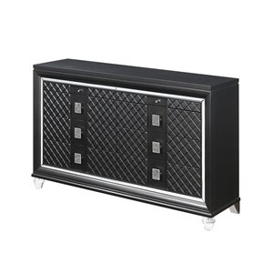 Bowery Hill Contemporary 8 Drawer Dresser in Metallic Gray