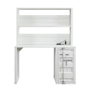 Bowery Hill Modern Desk and Hutch with Storage in White