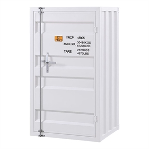 Bowery Hill Contemporary Metal Rectangular Chest with 1 Door in White