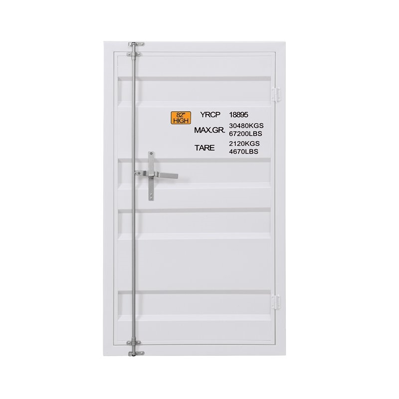 Bowery Hill Contemporary Metal Rectangular Chest with 1 Door in White