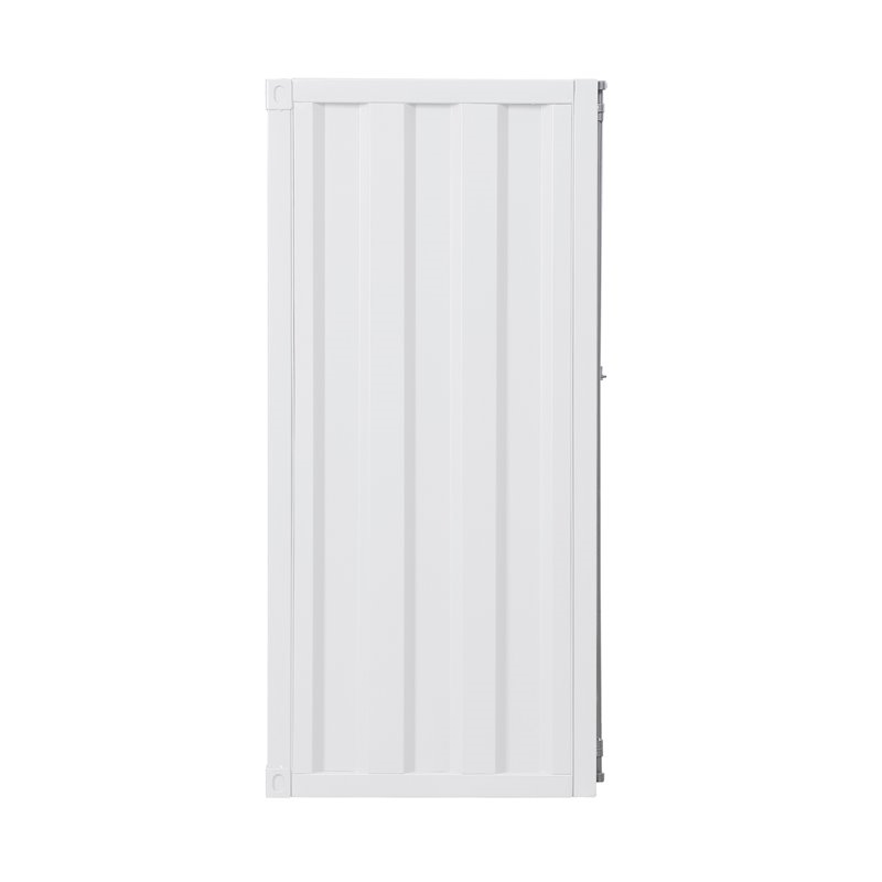 Bowery Hill Contemporary Metal Rectangular Chest with 1 Door in White