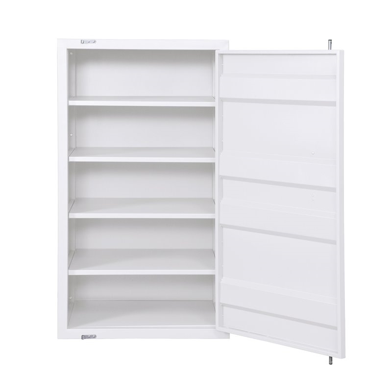 Bowery Hill Contemporary Metal Rectangular Chest with 1 Door in White