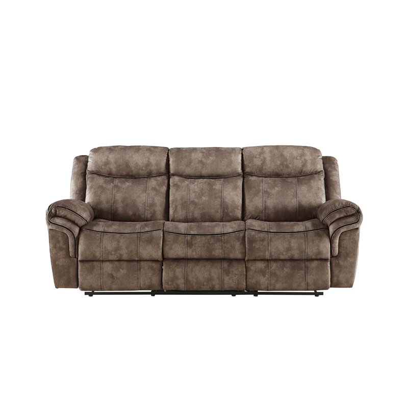 Bowery Hill Velvet Chocolate Sofa Rectangular Storage Drawer 87