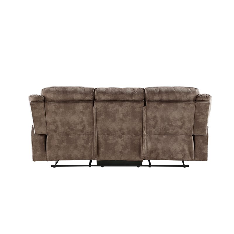 Bowery Hill Velvet Chocolate Sofa Rectangular Storage Drawer 87