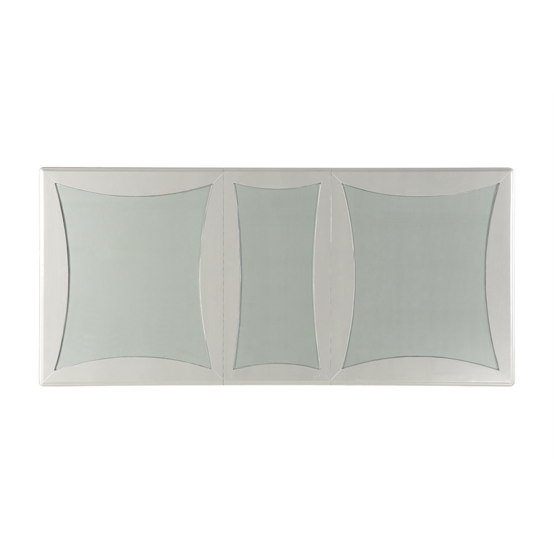 Bowery Hill Contemporary Dining Table with Extension Leaf in Platinum