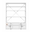 Bowery Hill Modern 4 Shelf Metal Bookshelf with Ladder in White