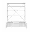 Bowery Hill Modern 4 Shelf Metal Bookshelf with Ladder in White