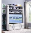 Bowery Hill Modern 4 Shelf Metal Bookshelf with Ladder in White