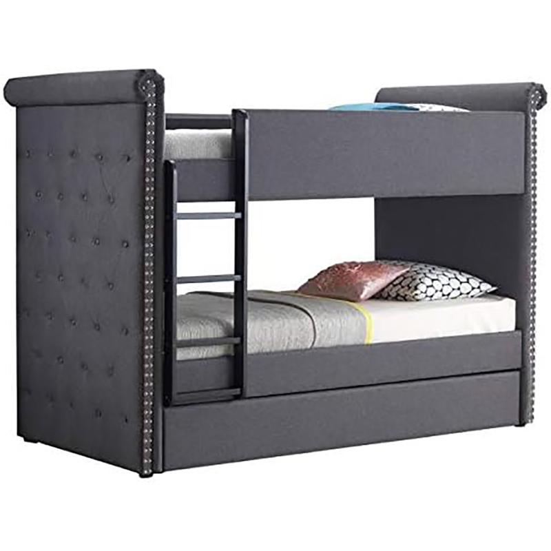 Bowery Hill Wood Gray Bunk Bed Twin Over Twin 88
