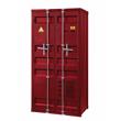 Bowery Hill Modern Double Door Metal Wardrobe in Red