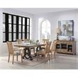 Bowery Hill Transitional Metal Base Dining Table in Maple