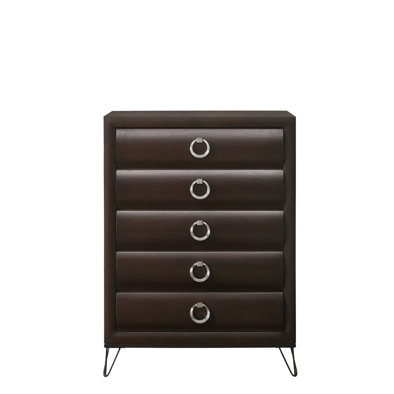 Bowery Hill Transitional 6 Drawer Chest in Dark Merlot