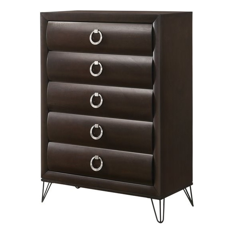 Bowery Hill Transitional 6 Drawer Chest in Dark Merlot