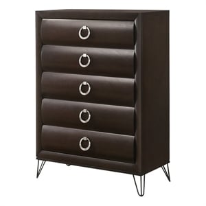 Bowery Hill Transitional 6 Drawer Chest in Dark Merlot