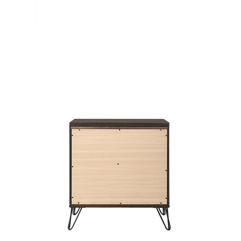 Bowery Hill Transitional 2 Drawer Nightstand in Dark Merlot