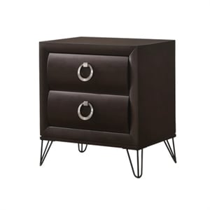 Bowery Hill Transitional 2 Drawer Nightstand in Dark Merlot