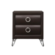 Bowery Hill Transitional 2 Drawer Nightstand in Dark Merlot