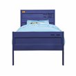 Bowery Hill Contemporary Low Profile Metal Full Panel Bed in Blue