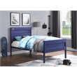 Bowery Hill Contemporary Low Profile Metal Full Panel Bed in Blue