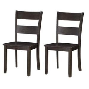 Bowery Hill 38&quotH Contemporary Wood Ladder Back Side Chair in Walnut (Set of 2)