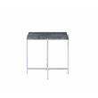 Bowery Hill Modern Faux Marble End Table in Chrome