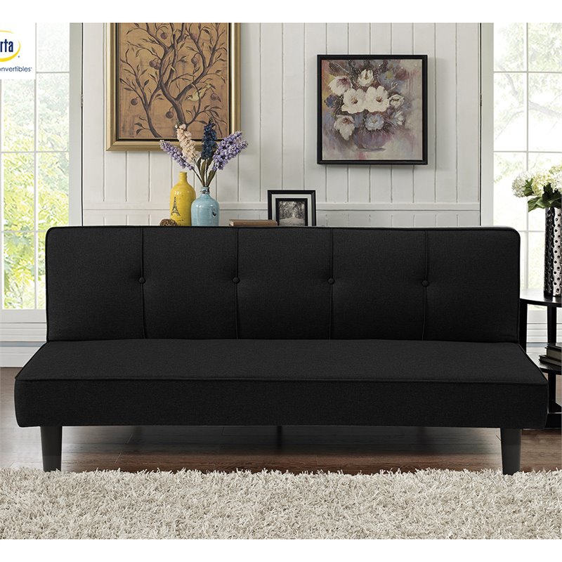Bowery Hill Tufted Sleeper Sofa in Black